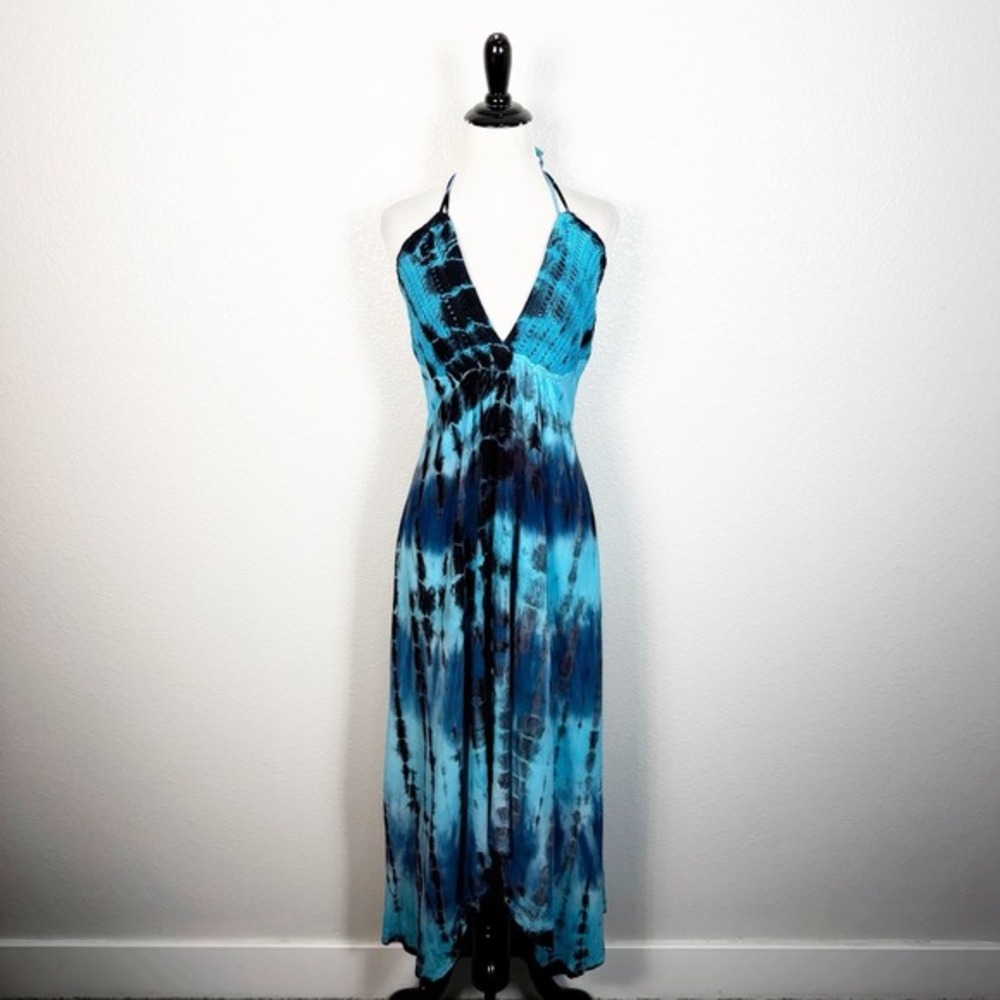 Advance Apparels NWT OS Boho Festival‎ Crochet Top Tie Dye Asymmetrical Dress
